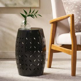 12" Accent Side Table, Cylindrical Design End Table for Living Room, Family Room, or Entryway, Industrial Style,Coffee Side Tables for Indoor Out